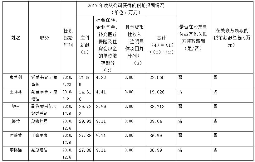 四川旅游發(fā)展集團有限責(zé)任公司薪酬信息披露（2017年度）